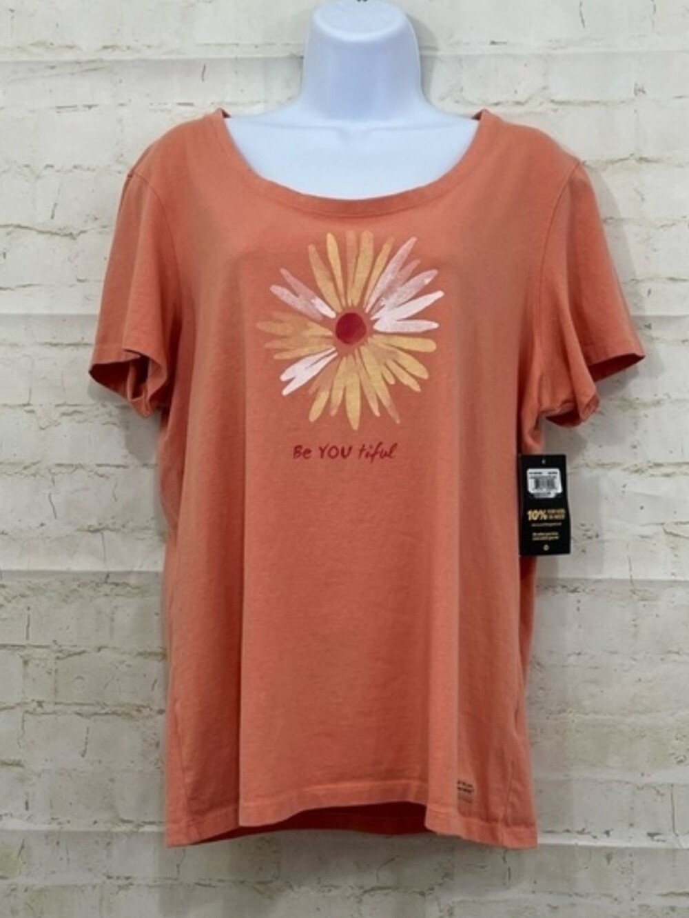Life Is Good Orange Daisy Short Sleeve Tee